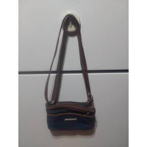 Vintage Y2k Joe Boxer Crossbody Bag Soft Denim Color Blue And Brown Adjustable
